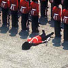 royal guard faints during the ceremony