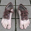 shoes in the shape of feet. Funny!